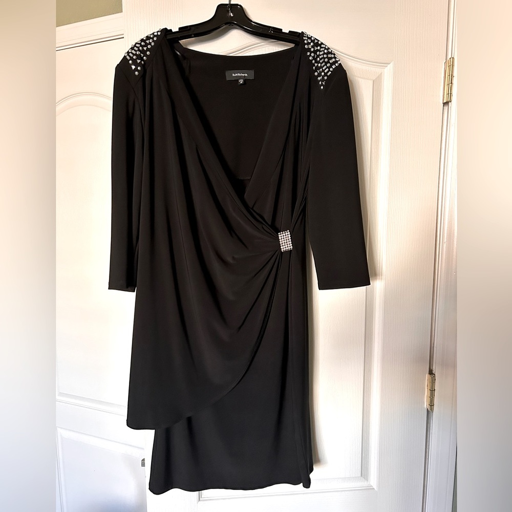 Black cocktail dress with rhinestones